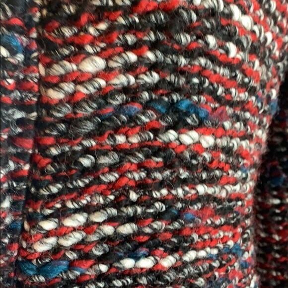 IRO Carene Tweed Jacket Blazer Knit Knotted Boucle Red Black Wool Blend 34 XS - Picture 6 of 11